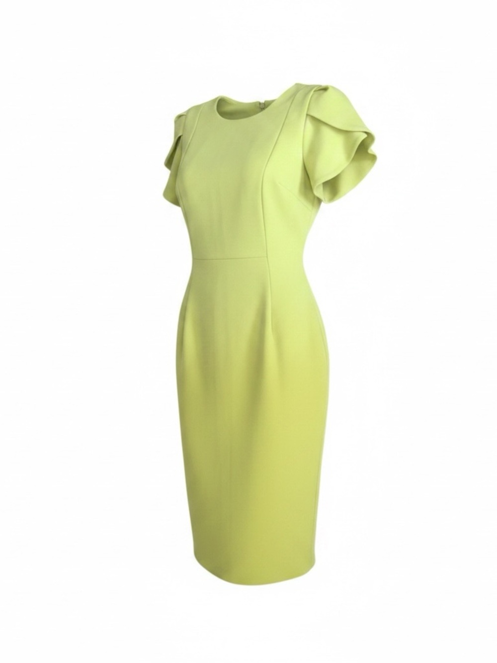 Calvin Klein Lime Green Flutter-Sleeve Midi Dress Size 10